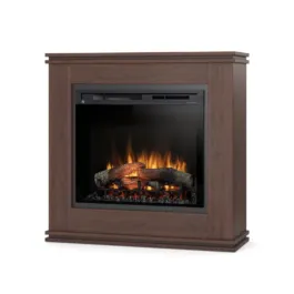 Kominek elektryczny Warmtec Vena z wkładem Dimplex 28" XHD Optiflame – ciemny dąb, czarny